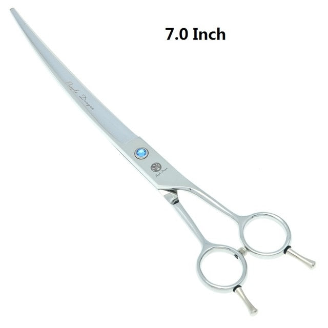Purple Dragon 7 inch High Quality Pet Grooming Scissors Set Dogs Cutting Thinning Curved Shears Puppy Cat Clippers LZS0377 - HAB