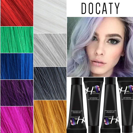 DOCATY Hair Tint Colorant Grandma Ash Semi Permanent Hair Dye Wax Hair Cream Color Dye Paint No Odor Hair Dye Tint Colorant - HAB