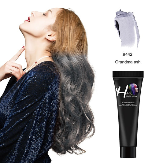 DOCATY Hair Tint Colorant Grandma Ash Semi Permanent Hair Dye Wax Hair Cream Color Dye Paint No Odor Hair Dye Tint Colorant - HAB
