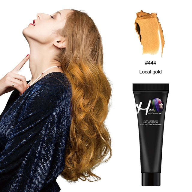 DOCATY Hair Tint Colorant Grandma Ash Semi Permanent Hair Dye Wax Hair Cream Color Dye Paint No Odor Hair Dye Tint Colorant - HAB