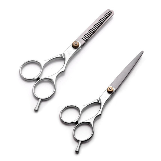 5.5/6 inch Cutting Thinning Styling Tool Hair Scissors Stainless Steel Salon Hairdressing Shears Regular Flat Teeth Blades - HAB