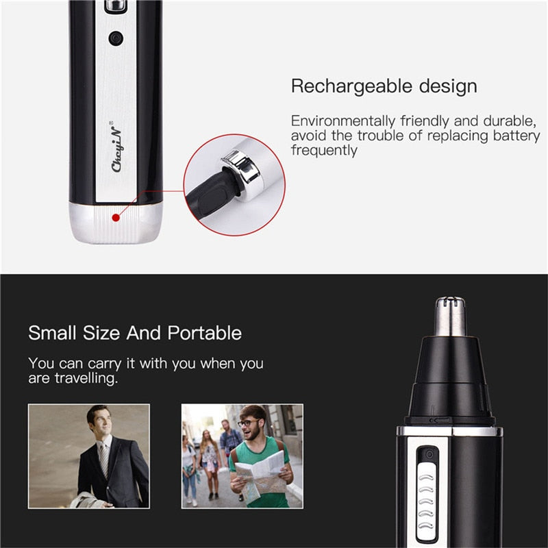4 in 1 Professional Electric Rechargeable Nose and Ear Hair Trimmer Shaver Temple Cut For Men Personal Care Tools S36 - HAB