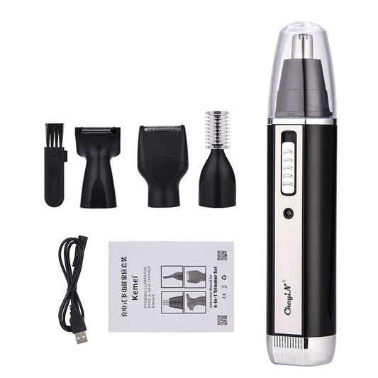 4 in 1 Professional Electric Rechargeable Nose and Ear Hair Trimmer Shaver Temple Cut For Men Personal Care Tools S36 - HAB