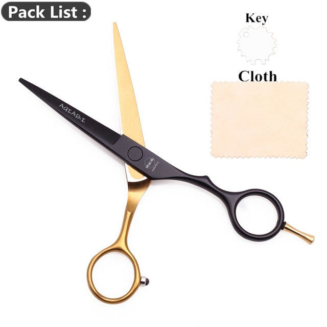5.5" AQIABI Hairdressing Scissors Hair Professional Thinning Shears Set Hair Cutting Scissors Barber Scissors 440C Japan A1029 - HAB