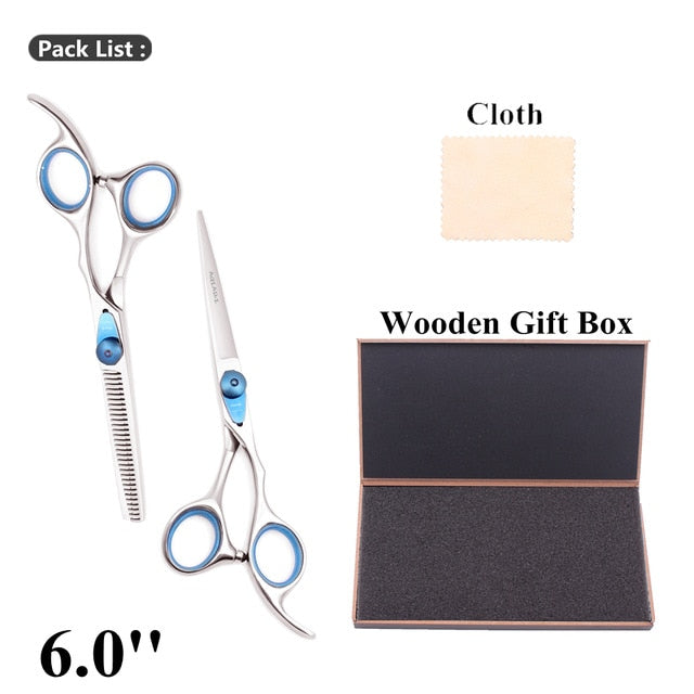 5.5" AQIABI Hairdressing Scissors Hair Professional Thinning Shears Set Hair Cutting Scissors Barber Scissors 440C Japan A1029 - HAB