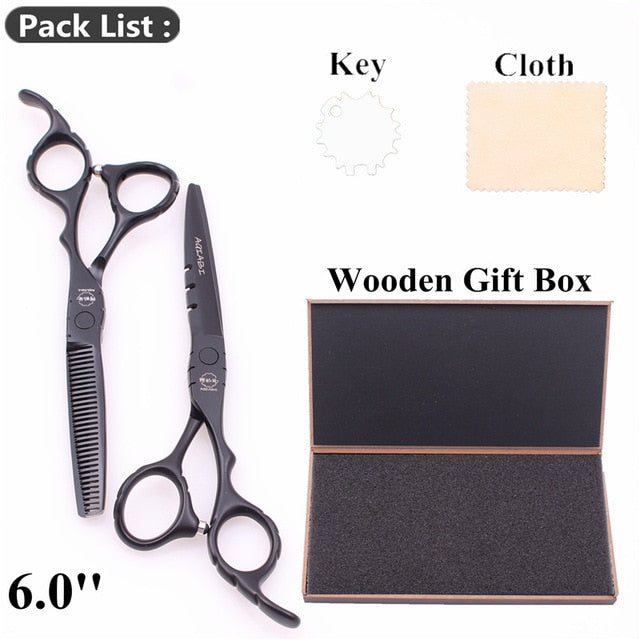 5.5" AQIABI Hairdressing Scissors Hair Professional Thinning Shears Set Hair Cutting Scissors Barber Scissors 440C Japan A1029 - HAB