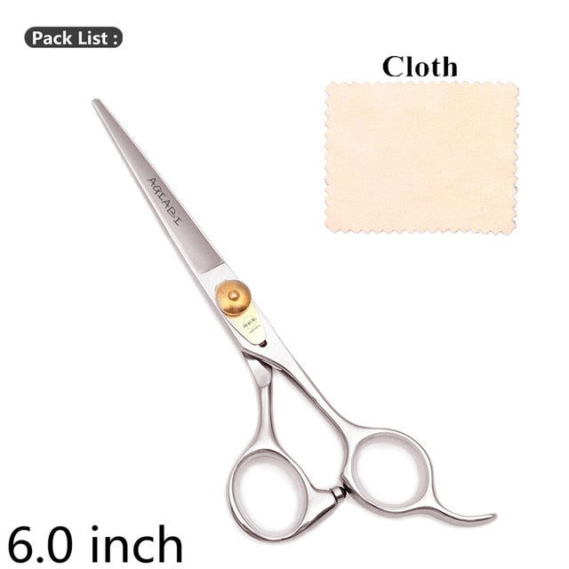 5.5" AQIABI Hairdressing Scissors Hair Professional Thinning Shears Set Hair Cutting Scissors Barber Scissors 440C Japan A1029 - HAB