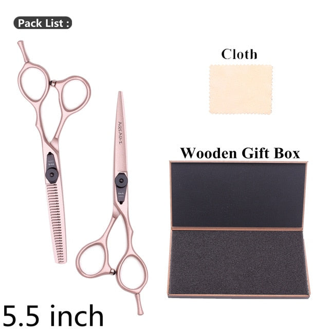 5.5" AQIABI Hairdressing Scissors Hair Professional Thinning Shears Set Hair Cutting Scissors Barber Scissors 440C Japan A1029 - HAB