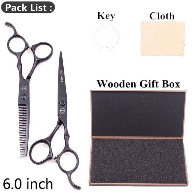 5.5" AQIABI Hairdressing Scissors Hair Professional Thinning Shears Set Hair Cutting Scissors Barber Scissors 440C Japan A1029 - HAB