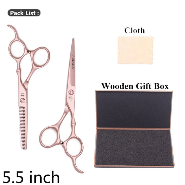 5.5" AQIABI Hairdressing Scissors Hair Professional Thinning Shears Set Hair Cutting Scissors Barber Scissors 440C Japan A1029 - HAB