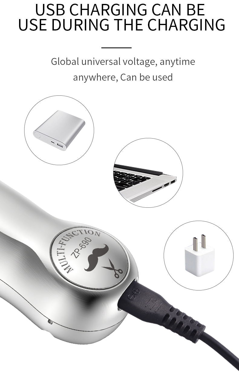 Professional Barber Hair Clipper Men’s Cordless Balding Hair Trimmer Rechargeable Mini Hair Cutting Machine Beard Trimmer - HAB