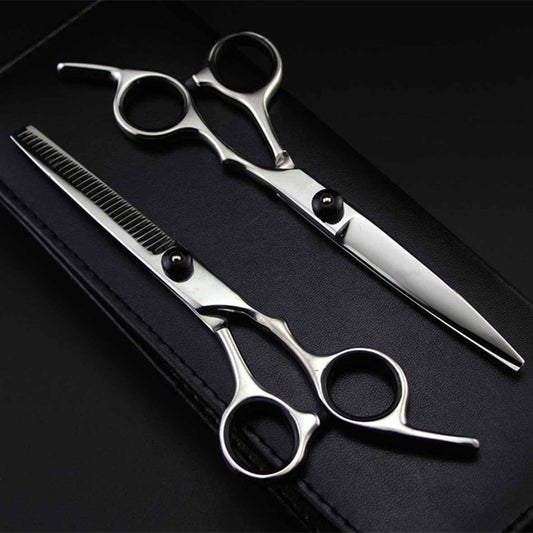 Professional Japan 4cr 6 inch Black cut hair scissors haircut sissors thinning barber hair cutting shears hairdresser scissors - HAB