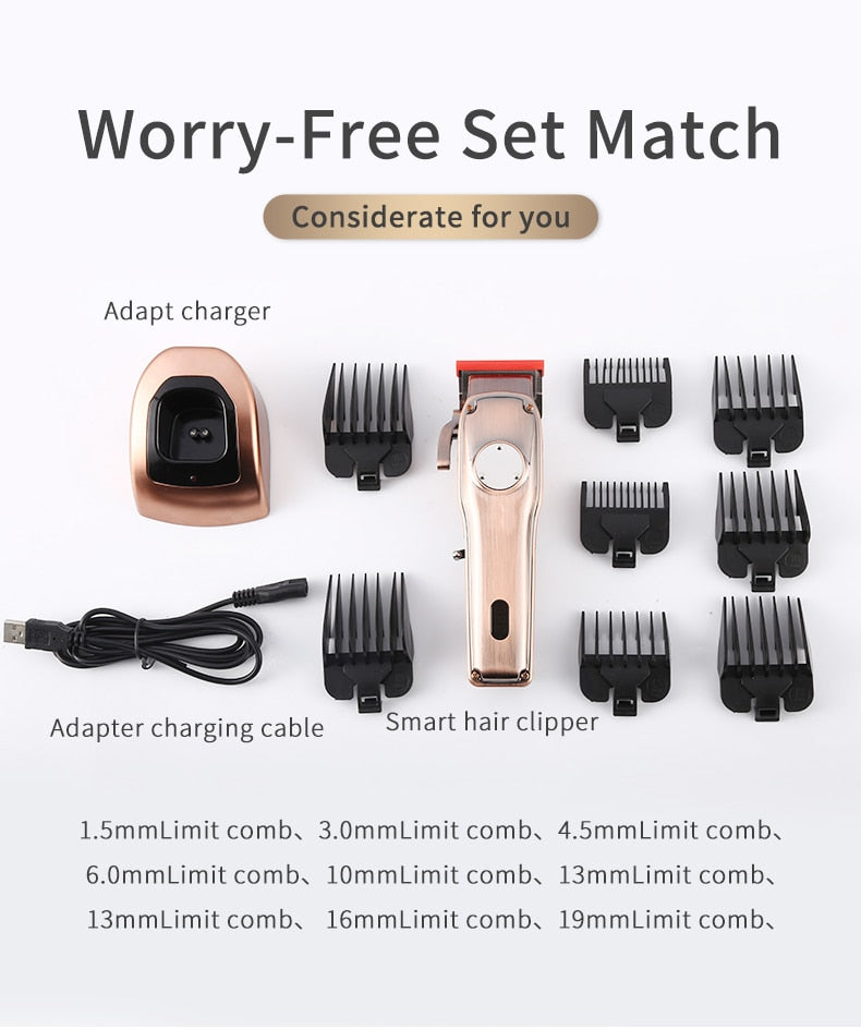 PULIS Electric Hair Trimmer Professional Barber Shop Rechargeable Hair Clipper Beard Trimmer Haircut Shaving Machine - HAB