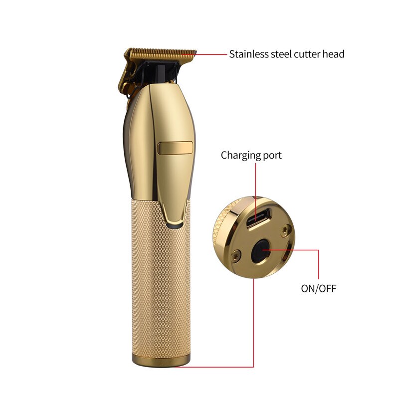 Professional Barber Hair Trimmer Electric Hair Clipper Men Beard Trimmer Rechargeable Hair Cutter Machine Outliner T-blade - HAB