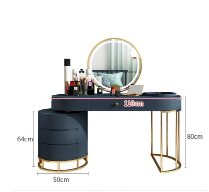 Hairdressing mirror net red barber shop mirror table with cabinet integrated simple stainless steel lamp double-sided hair salon - HAB