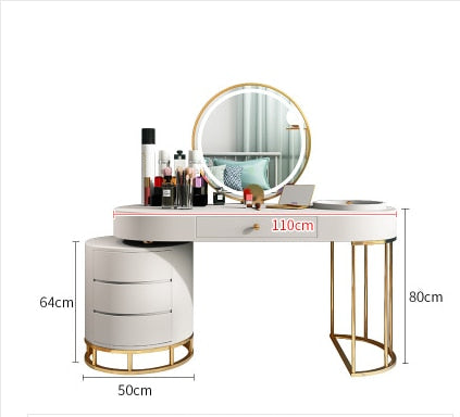 Hairdressing mirror net red barber shop mirror table with cabinet integrated simple stainless steel lamp double-sided hair salon - HAB