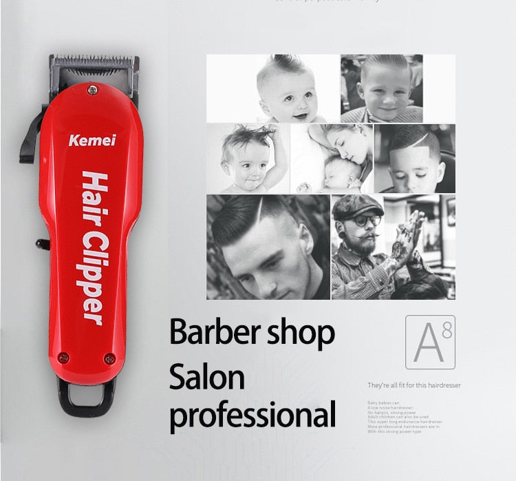 Kemei 7 Hours Large Capacity Battery Professional Wahl Hair Clipper Barber Shop Salon Coiffure Electric Cutter Shaving Machine - HAB