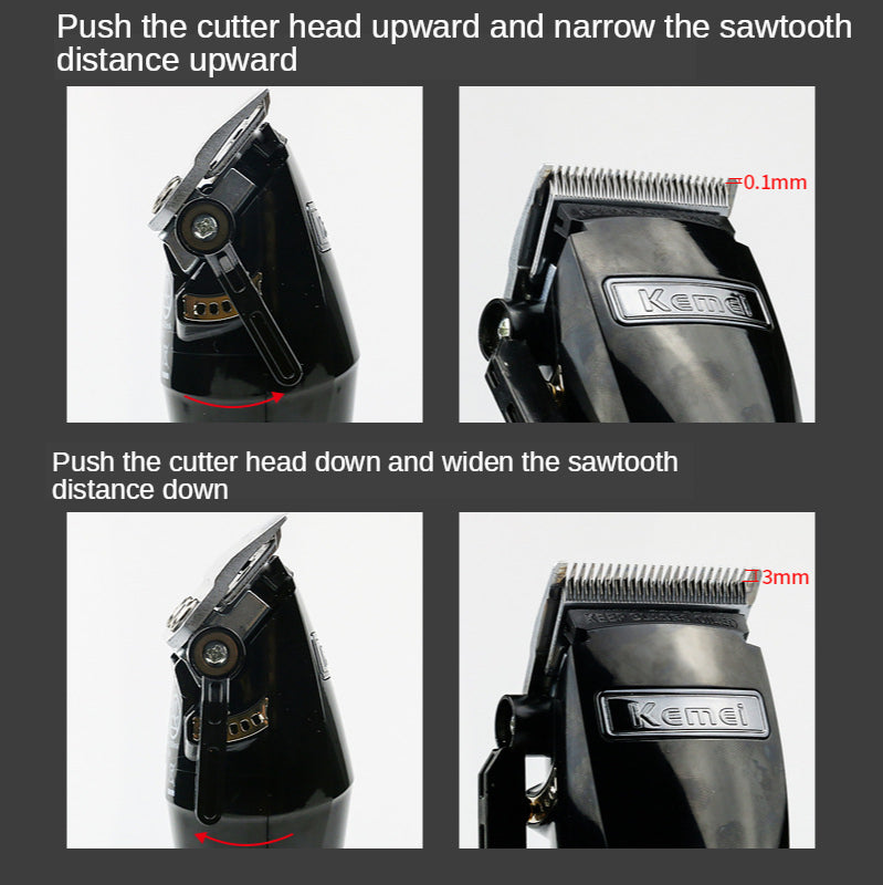 kemei hair trimmer KM- 2850 hair clipper Oil head electric clipper steel cutter head wireless charging electric hair clipper - HAB