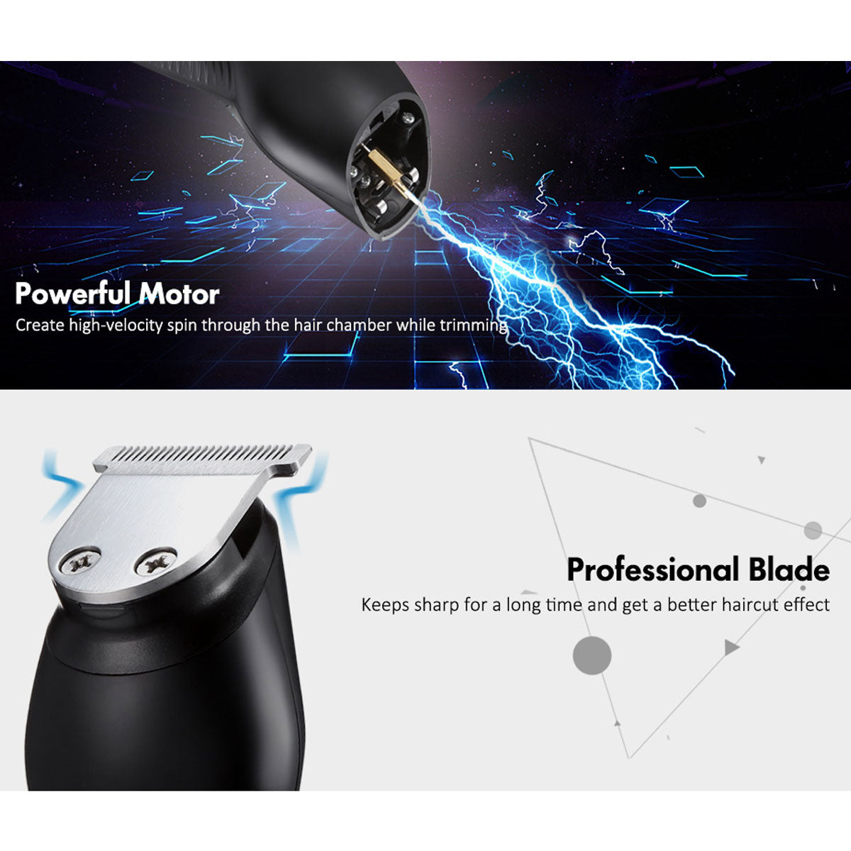 KEMEI Rechargeable Electric Hair Trimmers 11 in 1 Hair Clipper Electric Shaver Beard Trimmer Men Shaving Machine Nose Trimmer - HAB