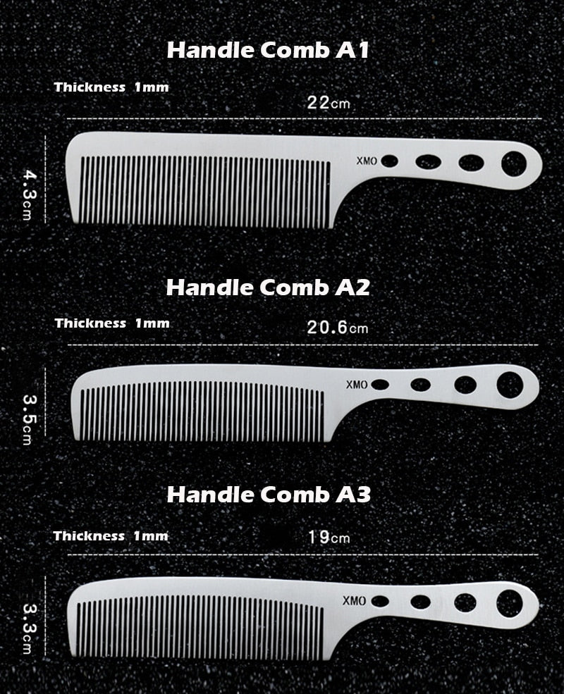 Brainbow 1PC Titanium Steel Comb Professional Salon Hair Hairdressing Anti-static Barbers Comb Ultra Thin Hair Brush for Men - HAB