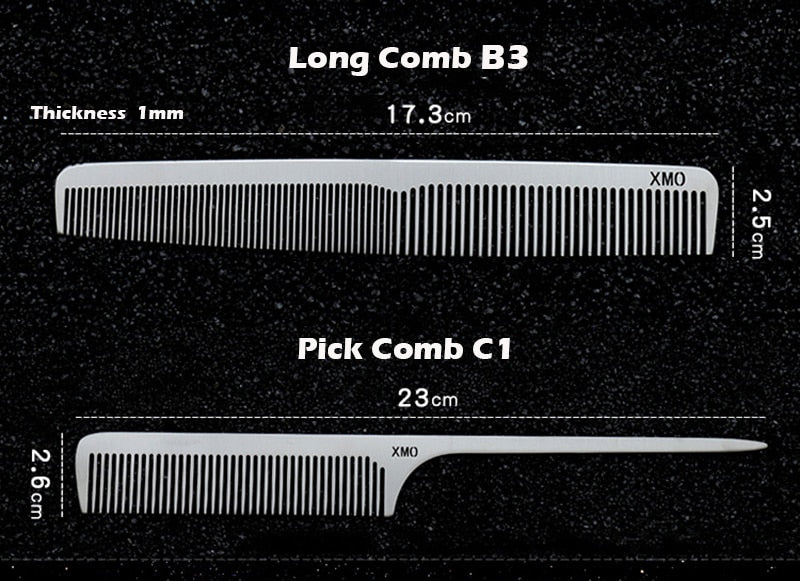 Brainbow 1PC Titanium Steel Comb Professional Salon Hair Hairdressing Anti-static Barbers Comb Ultra Thin Hair Brush for Men - HAB