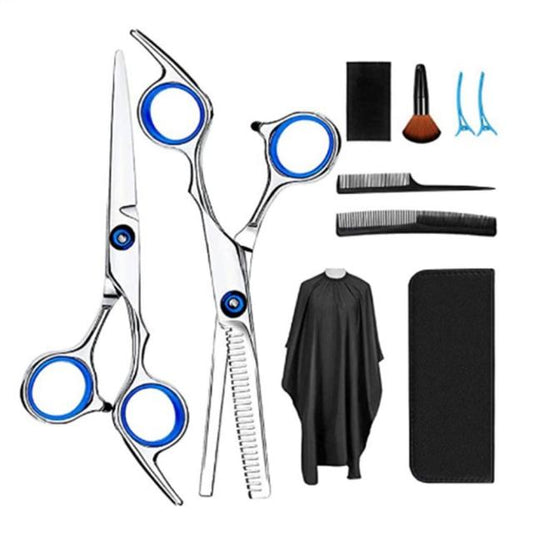 Hairdressing Scissors Ten Sets of Flat Scissors Teeth Scissors Thinning Hair Salon Children Home Hairdressing Barber Tool Set - HAB