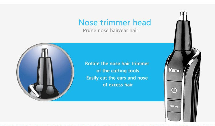 KEMEI 5 In 1 Professional Rechargeable Hair Trimmer Hair Clipper Shaver Razor Cordless Adjustable Hair Cutting Machine KM-1832 - HAB