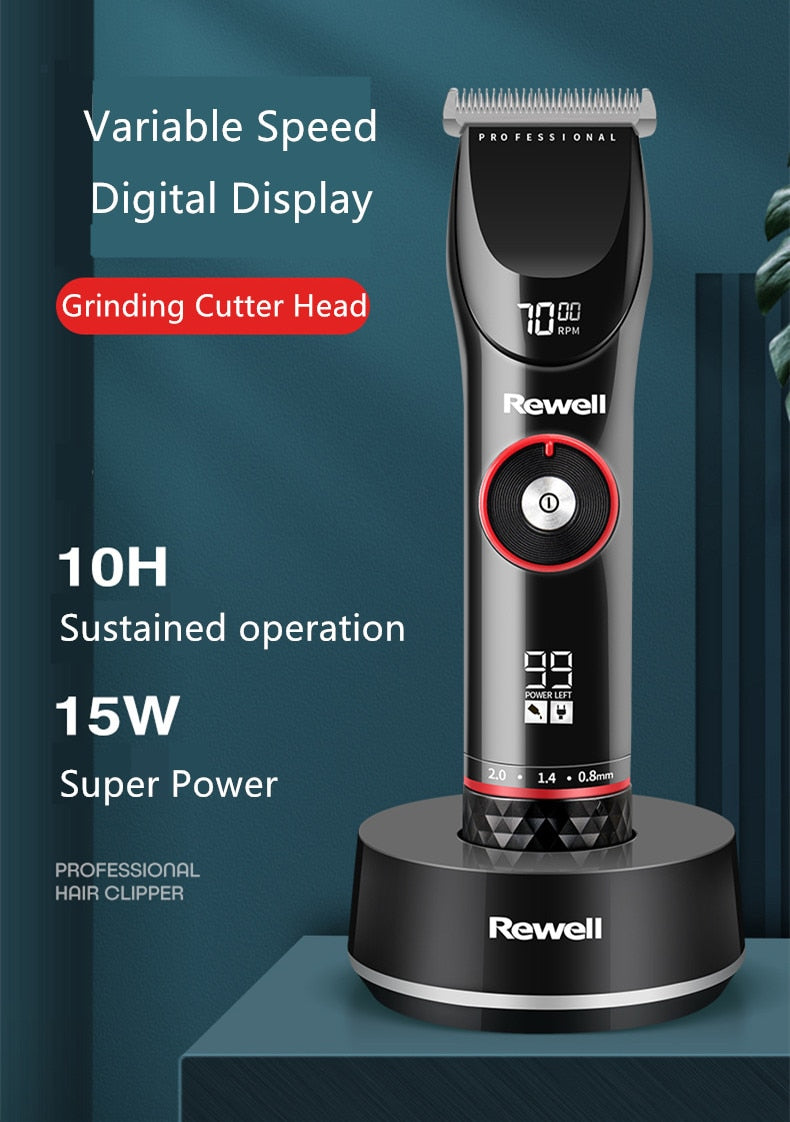 3500mah 10H Hair clipper For Men Washable Rechargeable Hair Trimmer Stainless Steel head Professional Cutting Machine Wireless - HAB