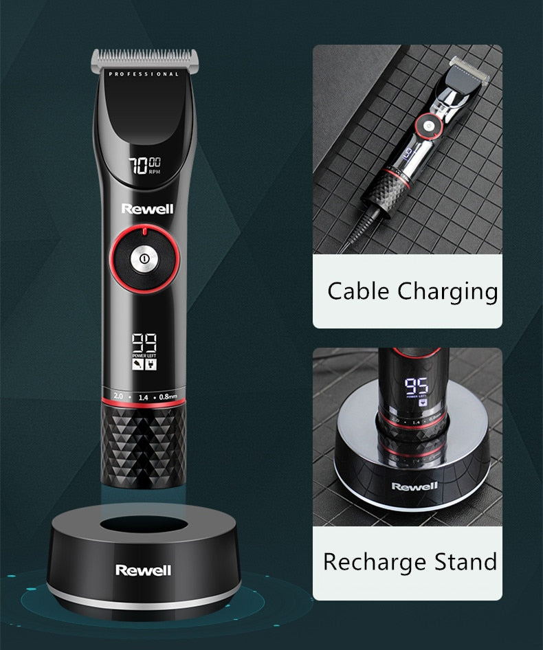 3500mah 10H Hair clipper For Men Washable Rechargeable Hair Trimmer Stainless Steel head Professional Cutting Machine Wireless - HAB