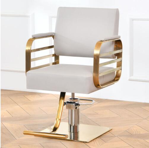 HAIR SALON BARBER CHAIR hair salon special lift can put down barber shop haircut barber chair net red stool - HAB