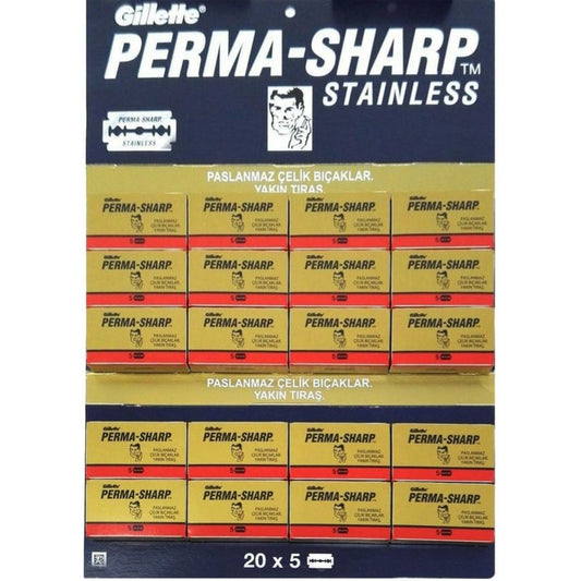 Perma-Sharp Double Edge Razor Blades 1 Pack / 100 Pcs - HAB