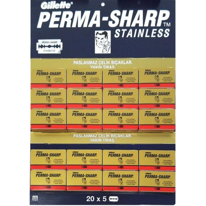 Perma-Sharp Double Edge Razor Blades 1 Pack / 100 Pcs - HAB