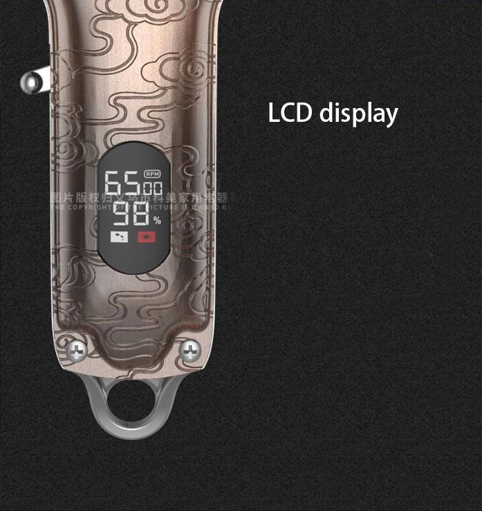 Kemei Professional Rechargeable Hair Clipper for Barber 10W Powerful 2500mAh Li-on Battery Cordless/Corded Bronze Embossed Body - HAB