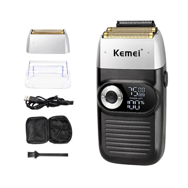 Kemei Professional Electric Hair Clipper Rechargable Hair Trimmer LCD Display Charge 2 Hours Hair Cutting Machine Bald Artifact - HAB