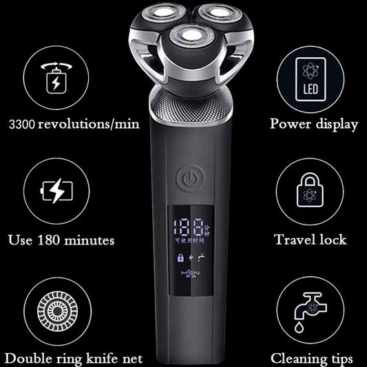 Xiaomi Electric shaver for men razor bald haircut hair trimmer wet and dry beard razor can be washed 8W power automatic cleaning - HAB