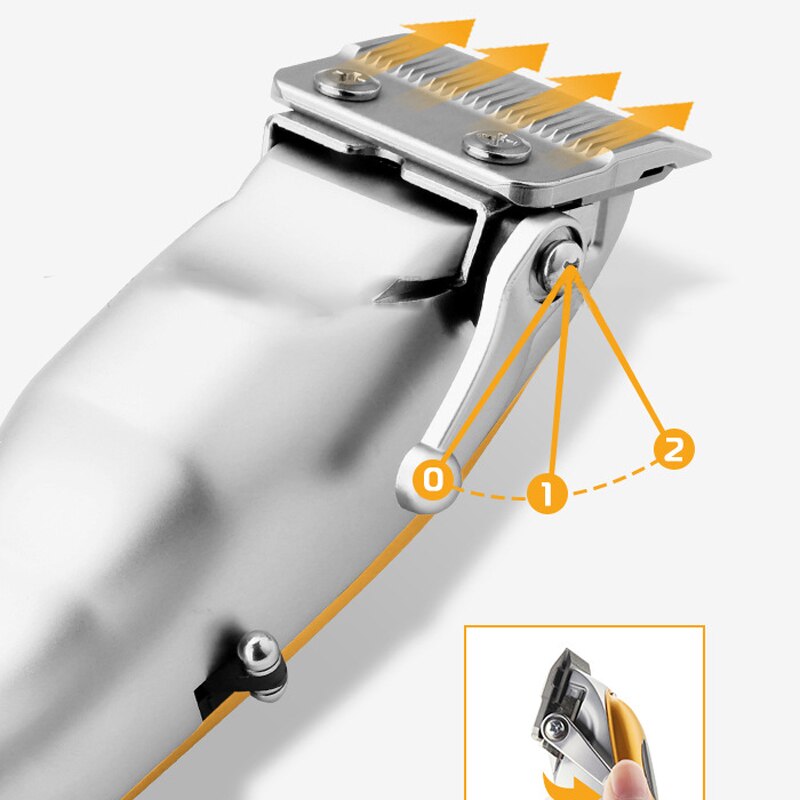 KM-1955 Metal Body Professional Hair Trimmer With LCD And Magnetic Limit Comb Electric Hair Clipper Adjustable Cutter Head Mower - HAB