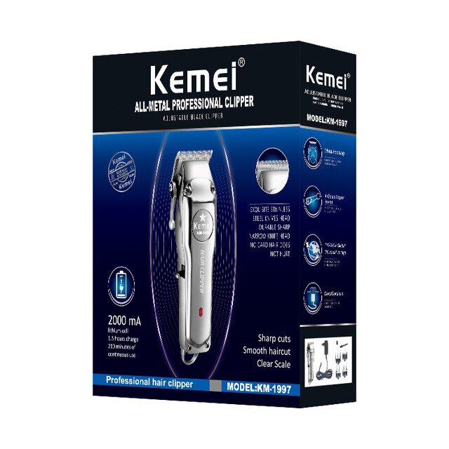 Kemei Men Professional All Metal Hair Clipper Barber Haircut Kits Combos 0mm Hair Trimmer KM-1997 KM-1949 KM-1102 KM-1986 - HAB