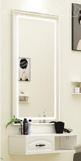 Hairdressing wall mirror barber shop table cabinet integrated beauty mirror LED floor mirror - HAB