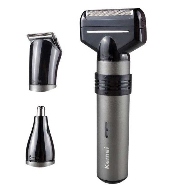 Kemei KM-1210 Electric Shaver 3 In 1 Multifunctional Reciprocating Razor Barber Nose Trimmer Device Men Face Shaving Machine - HAB