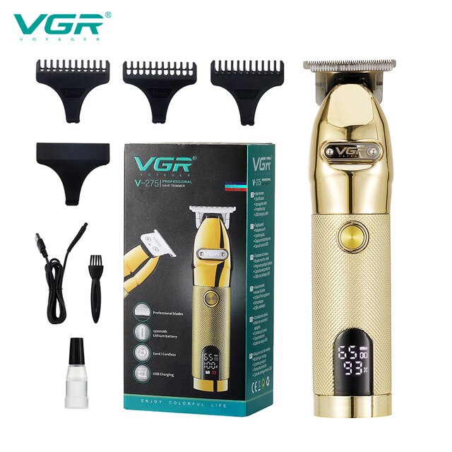 VGR 275 Electric Hair Clipper Professional Personal Care Barber Trimmer For Men Shaver LCD Rechargeable Metal Clippers VGR V275 - HAB