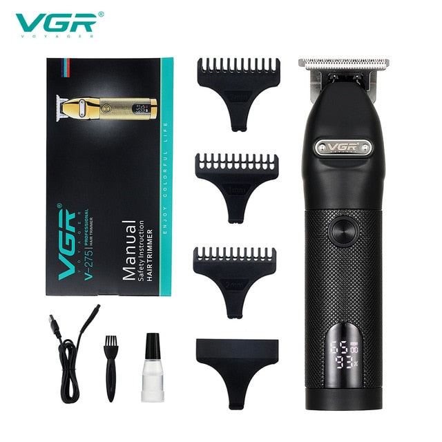 VGR 275 Electric Hair Clipper Professional Personal Care Barber Trimmer For Men Shaver LCD Rechargeable Metal Clippers VGR V275 - HAB