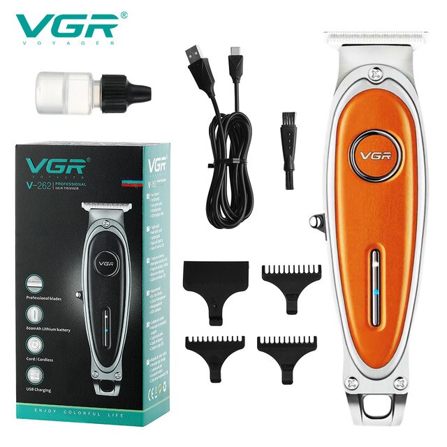 VGR 262 Hair Clipper Professional New Retro Rechargeable Personal Care Clippers Leather Portable Barber Trimmer For Men VGR V262 - HAB