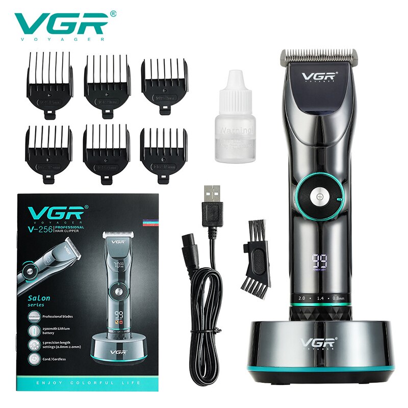VGR 256 Hair Clipper Professional Personal Care Digital Display Variable Speed Trimmer For Men Barber Clippers V256 - HAB