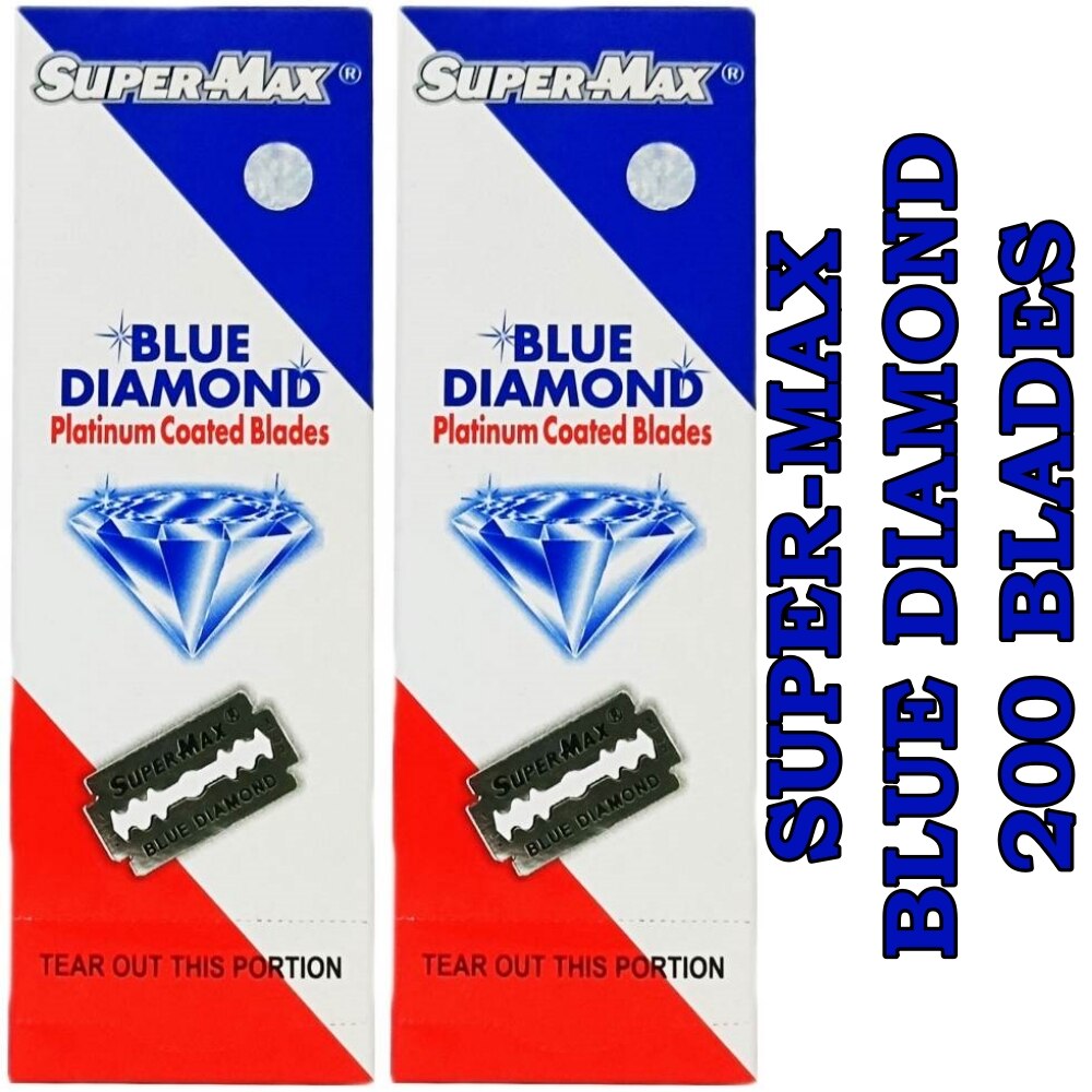Super Max Blue Diamond Double Edge Razor Blades 50 100 200 pcs FREE SHİPPİNG - HAB