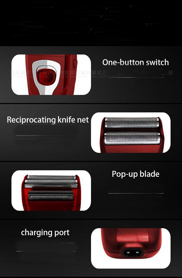 Kemei Electric Cordless Shaver Perfect Perrect Cut Twin Men Razor Floating Blade with Pop-up Trimmer Blade Rechargeable KM-1123 - HAB
