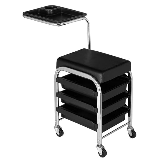 Pedicure Chair Stand with Wheels Nail Station Beauty Salon Trolley Manicure Makeup artist Massage Chair Stool Storage Organizer - HAB