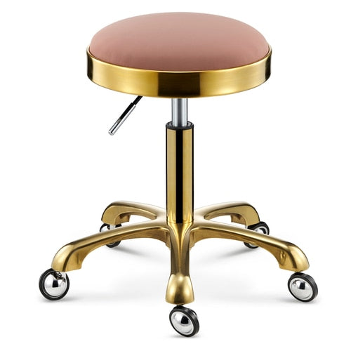 Stainless Steel Brushed Lifting Stool Explosion-proof Stool Barber Chair Bench Hairdressing Salon Rotating Stool Master Chair - HAB