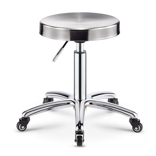 Stainless Steel Brushed Lifting Stool Explosion-proof Stool Barber Chair Bench Hairdressing Salon Rotating Stool Master Chair - HAB