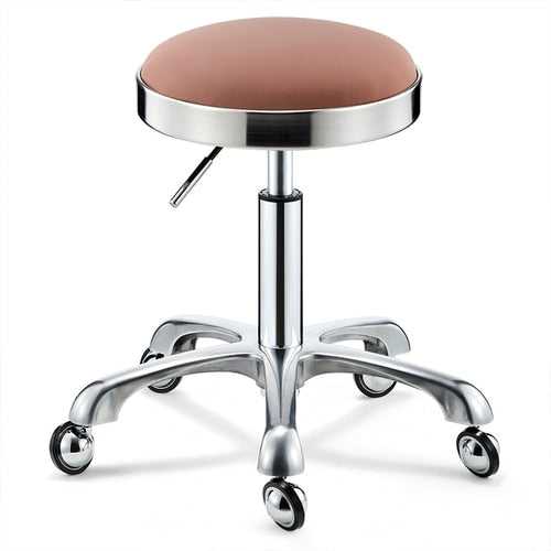 Stainless Steel Brushed Lifting Stool Explosion-proof Stool Barber Chair Bench Hairdressing Salon Rotating Stool Master Chair - HAB