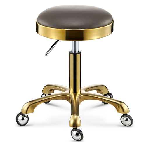 Stainless Steel Brushed Lifting Stool Explosion-proof Stool Barber Chair Bench Hairdressing Salon Rotating Stool Master Chair - HAB